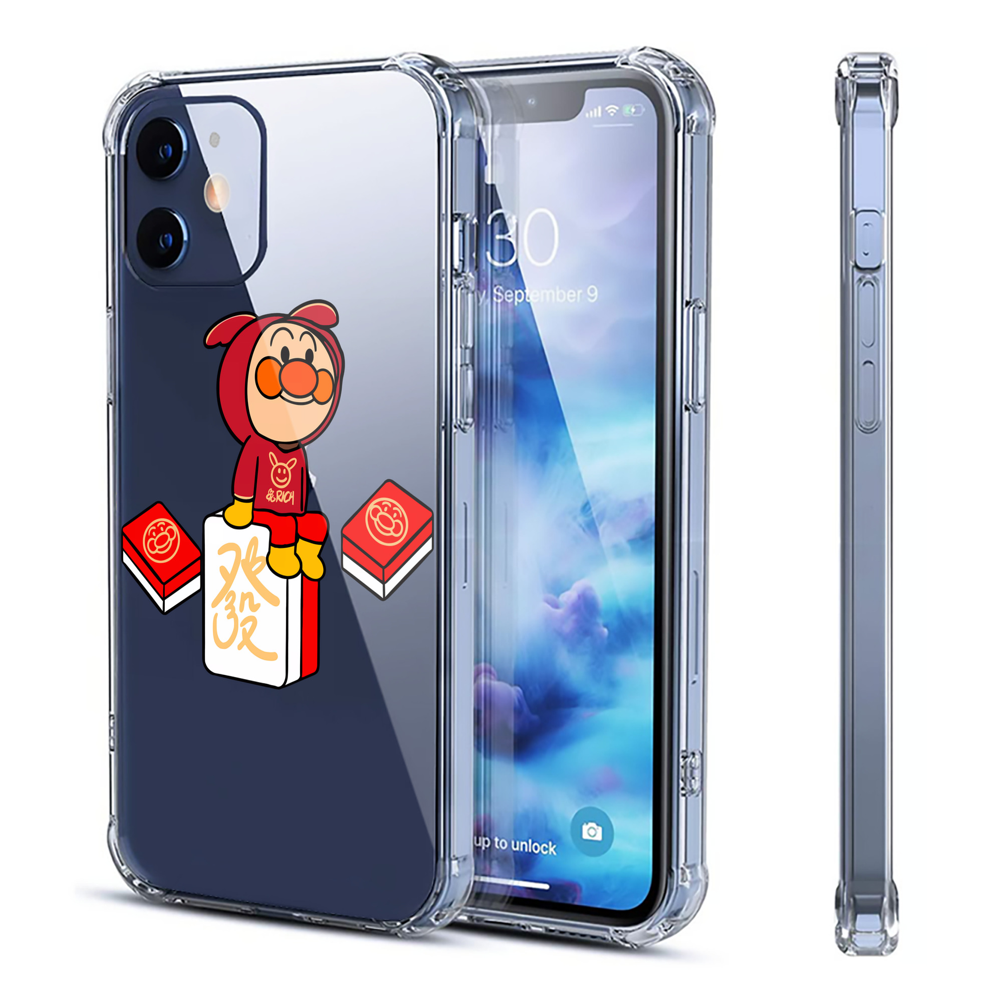 （画像用） アンパンマン Anpanman 【iPhone 12シリーズ対応】透明スマホケース（クリアソフトケース）